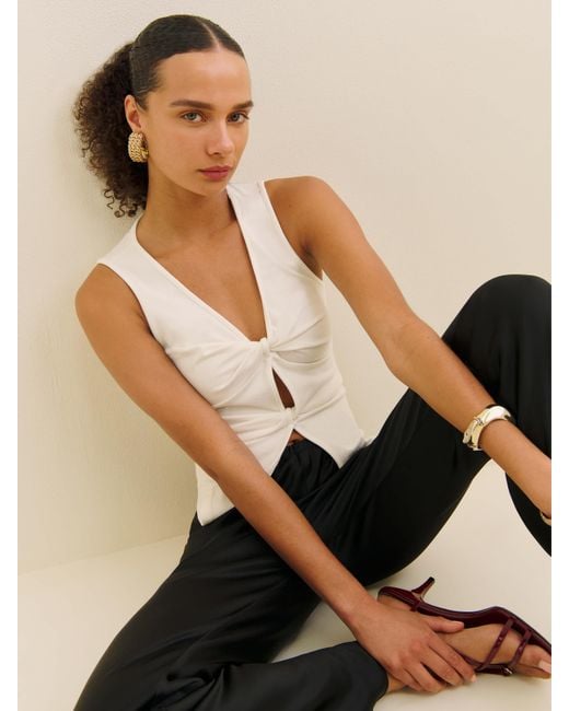 Reformation Black Tefi Knit Top