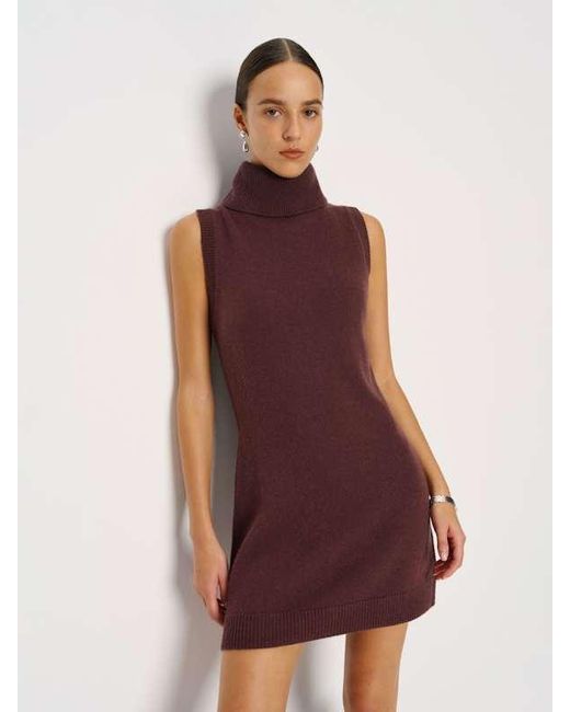 Reformation Natural Holland Cashmere Turtleneck Sweater Dress