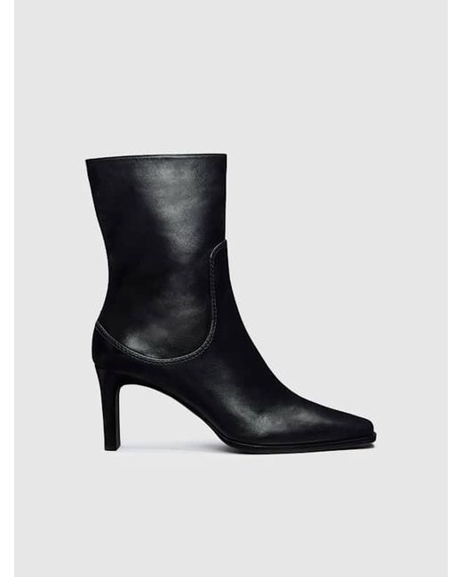 Reformation Blue Claudette Ankle Boot Leather 6