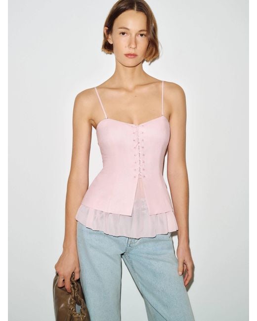 Reformation White Colette Linen Top 0