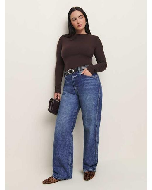 Reformation Blue Wiley Knit Top Es