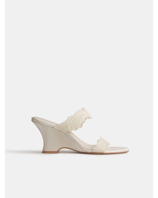 Reformation White Fiorella Wedge Sandal