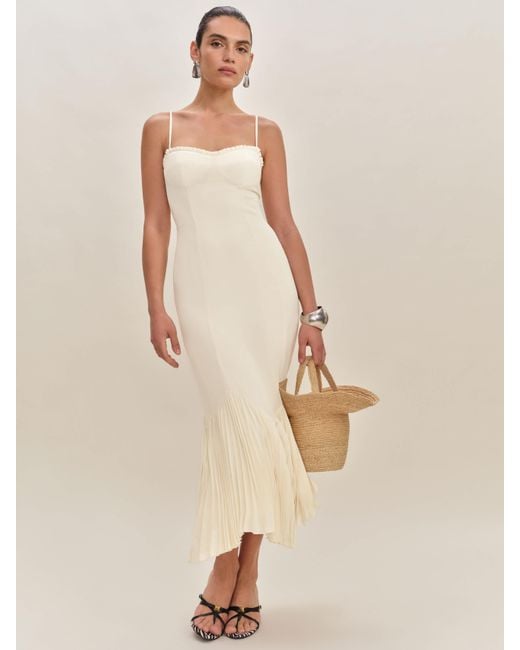 Reformation Aiko Dress 2 in Natural | Lyst Reformation Aiko Dress 2 in Natural | Lyst