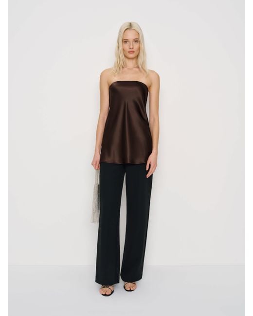 Reformation White Spritz Silk Long Top