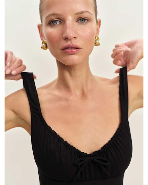 Reformation Black Bahia One Piece Swimsuit