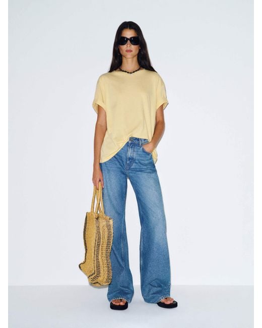 Reformation Blue Liam Oversized T-Shirt