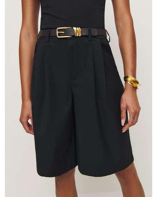 Reformation Blue Drew Low Rise Short