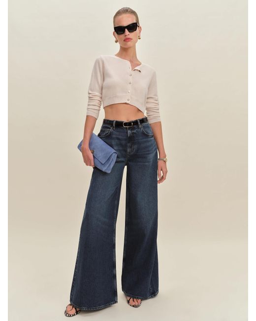 Reformation Blue Addyson High Rise Wide Leg Jeans Denim