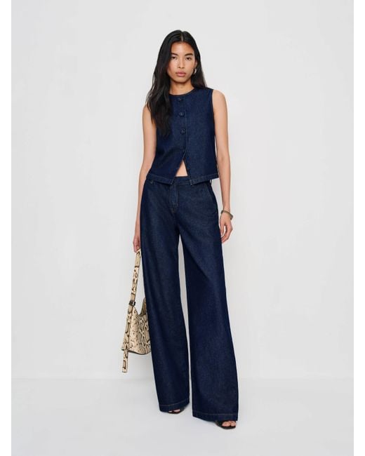 Reformation Blue Bonnie Denim Top