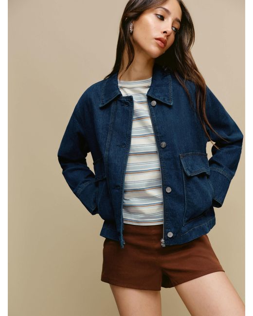 Reformation Blue Oakley Denim Jacket
