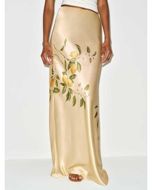 Reformation Metallic Bella Silk Skirt