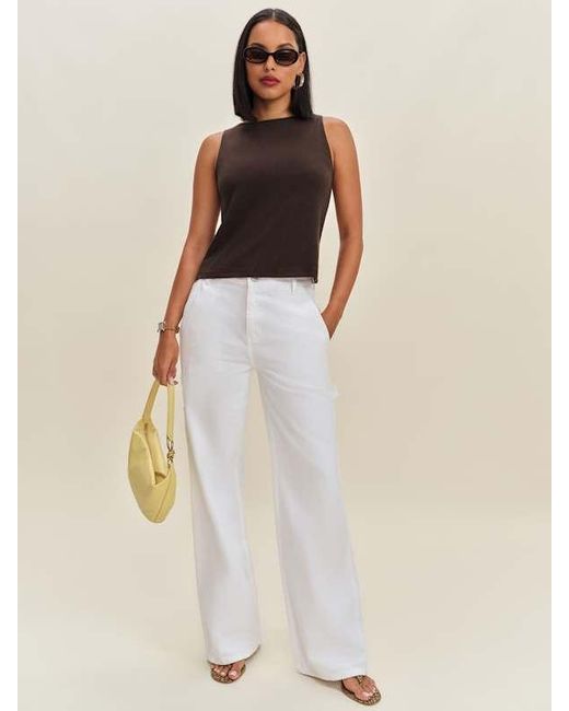 Reformation Pears Knit Top in Brown | Lyst