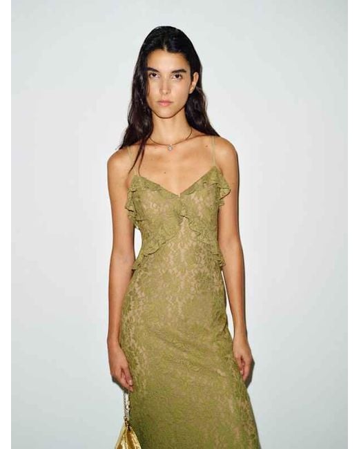 Reformation Green Maricela Dress Lace 0
