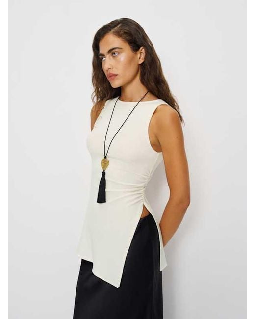 Reformation Walker Knit Top in White | Lyst Reformation Walker Knit Top in White | Lyst
