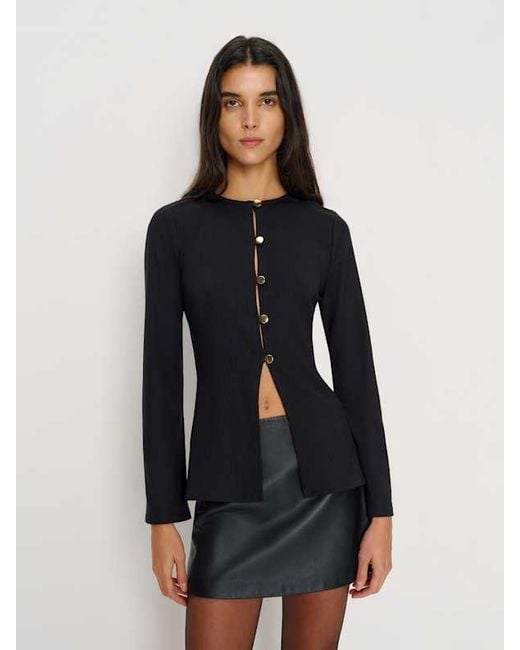 Reformation Black Verne Knit Top