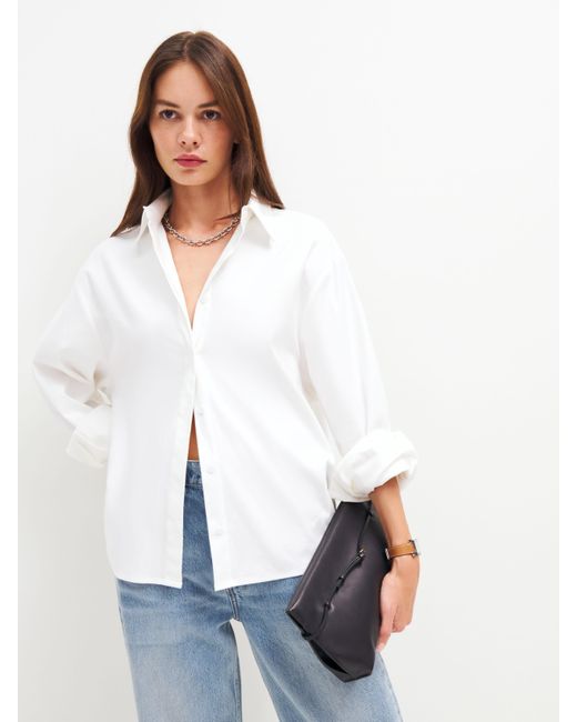 Reformation White Andy Oversized Shirt