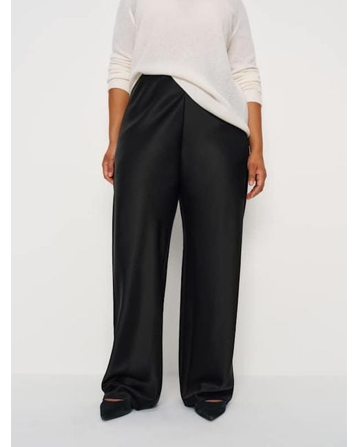 Reformation Natural Gale Satin Mid Rise Bias Pant Es