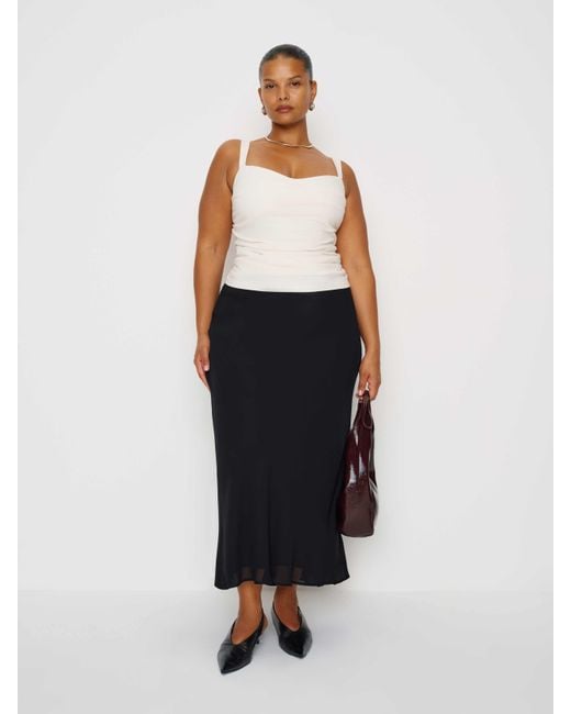 Reformation White Layla Skirt Es Silk
