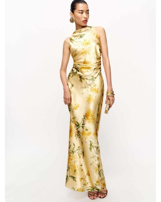 Reformation Metallic Anaiis Silk Dress 0
