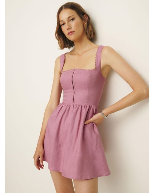 Reformation Pink Sheri Linen Dress