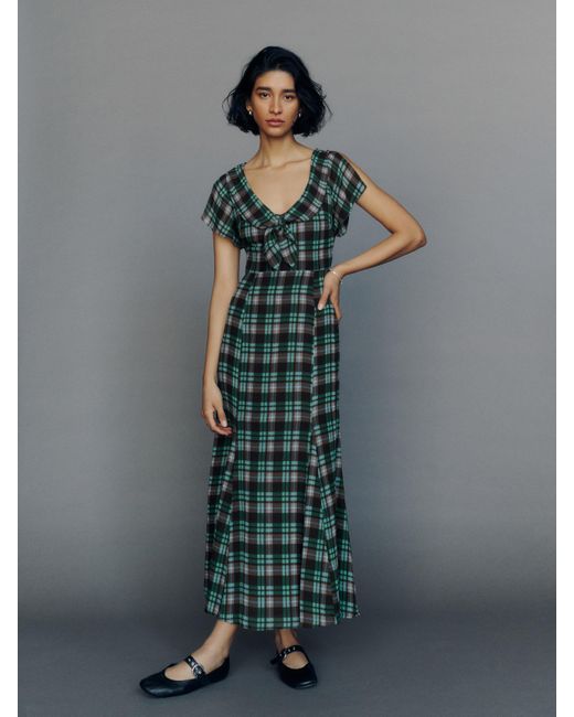 Reformation Green Talleen Dress