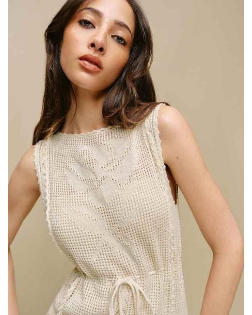 Reformation Natural Lilliana Linen Cotton Crochet Dress