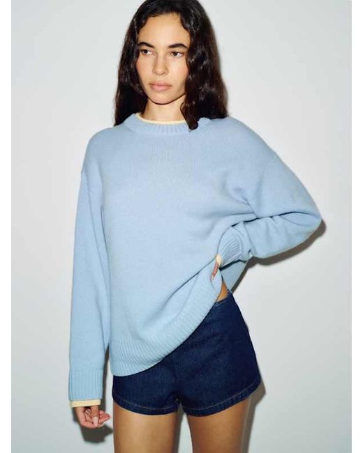 Reformation Blue Tess Cashmere Sweater