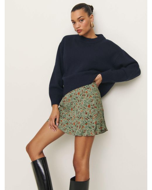 Reformation Blue Brandy Skirt