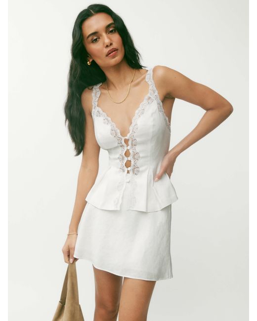 Reformation White Josefina Linen Top 0