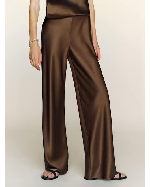 Reformation Natural Gale Satin Mid Rise Bias Short Pant