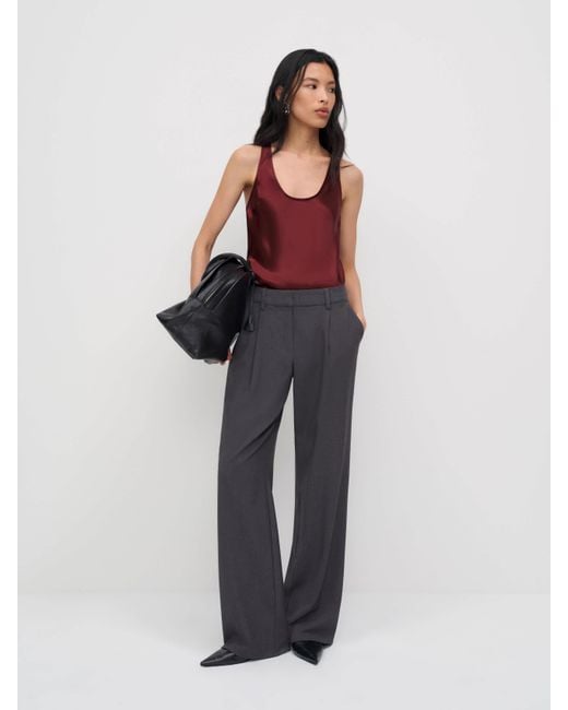 Reformation Red Veya Silk Top