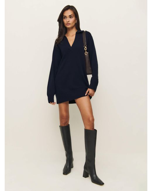 Reformation Maeve Cashmere Polo Dress in Blue | Lyst Reformation Maeve Cashmere Polo Dress in Blue | Lyst
