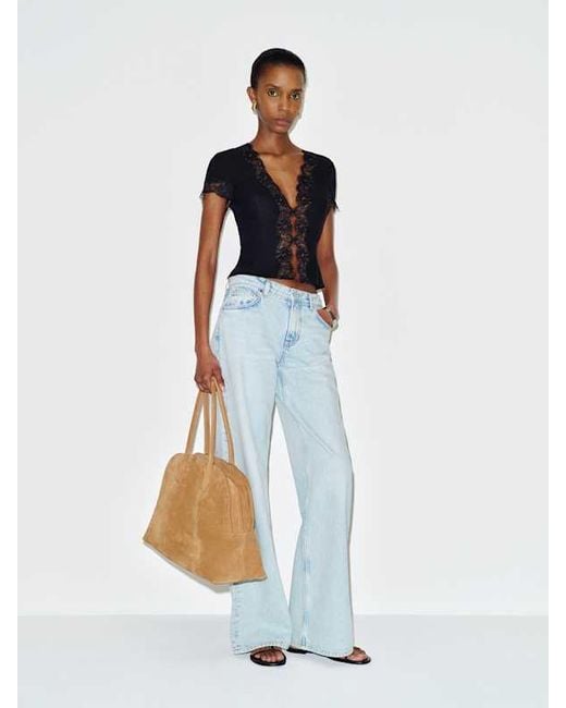 Reformation Blue Brynn Linen Top 0