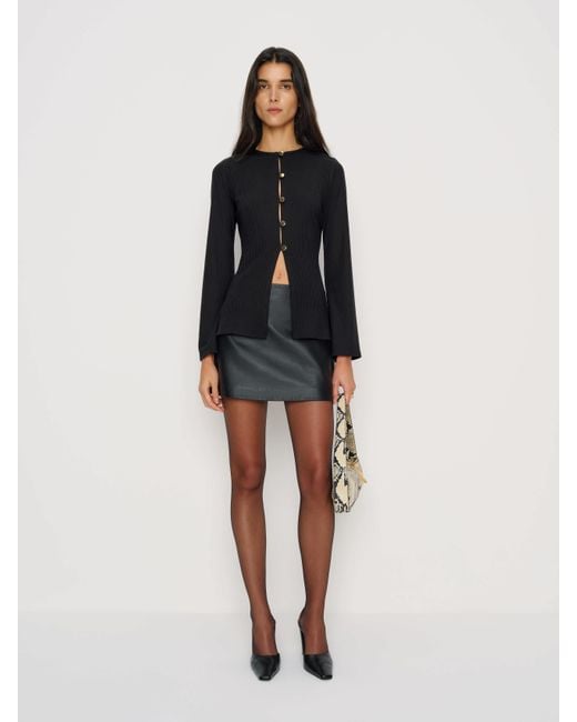 Reformation Black Verne Knit Top