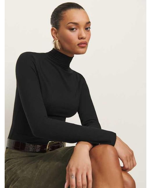 Reformation Black Knit Pullover Top