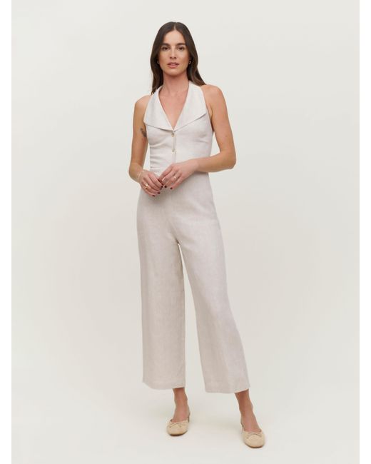 Reformation Billie Linen Jumpsuit in Oatmeal (Natural) Lyst UK