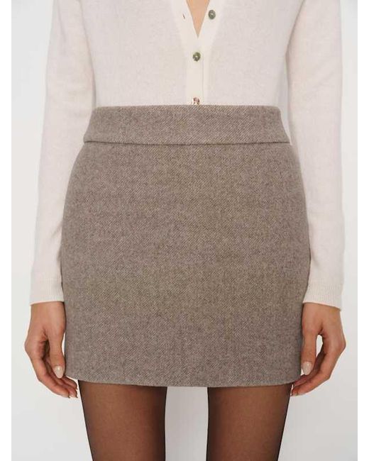 Reformation Natural Roxy Mid Waist Skirt