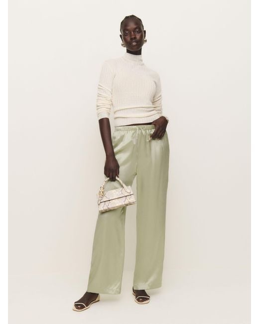 Reformation Natural Olina Silk Pant