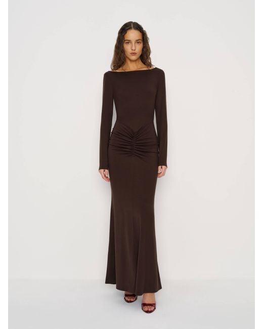 Reformation Alara Knit Dress in Brown | Lyst