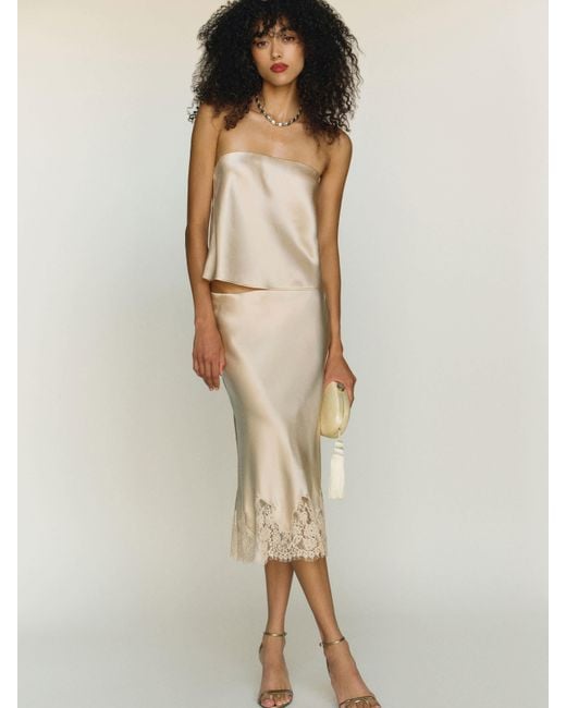Reformation Natural Spritz Silk Top