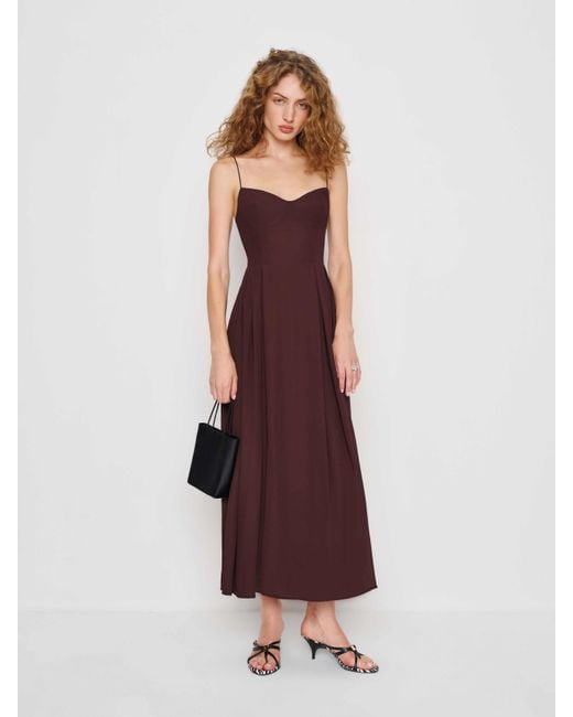 burgundy reformation dress Thermal Shapewear Midi Dress | Long Sleeve Tummy Control main image 0