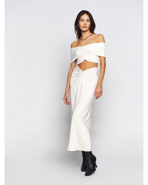 Reformation White Atwood Knit Two Piece