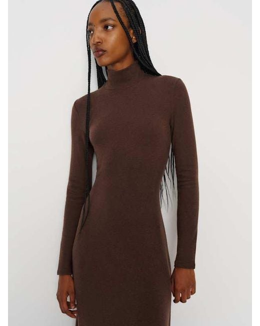 reformation brown knit dress Reformation + Alden Knit Dress