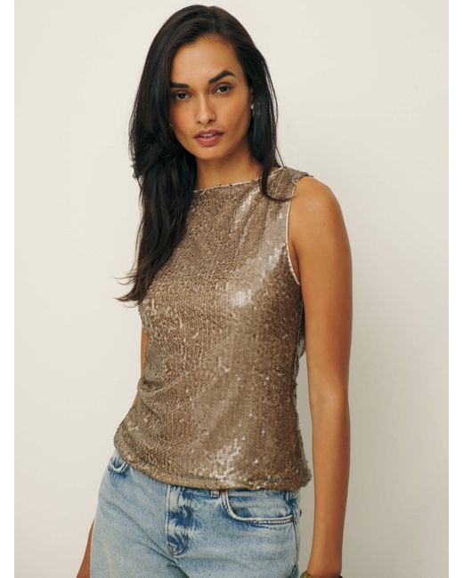 Reformation Green Lisa Knit Top