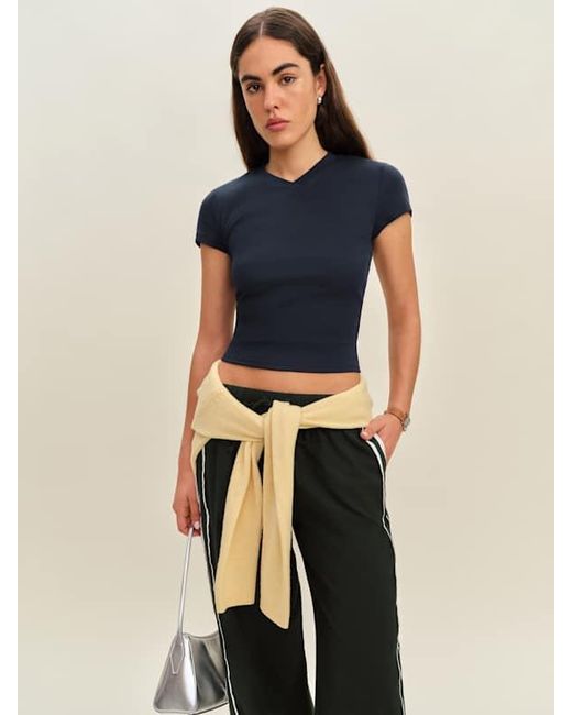 Reformation Blue Lindie T-Shirt Knit