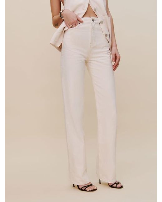Reformation Natural Wilder High Rise Wide Leg Jeans