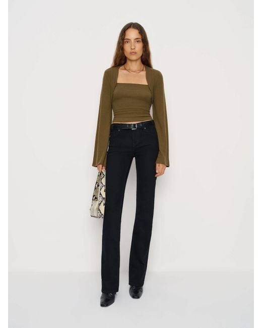 Reformation Green Chloe Knit Shrug Set