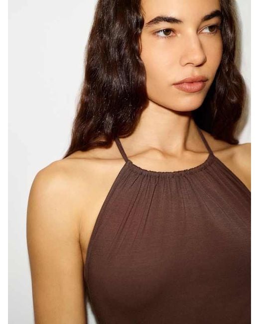Reformation Brown Bondi Knit Top
