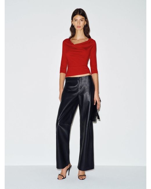 Reformation Red Giselle Knit Top