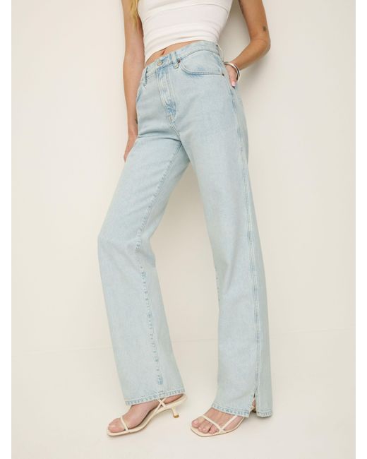 Reformation Blue Val 90S Mid Rise Straight Jeans